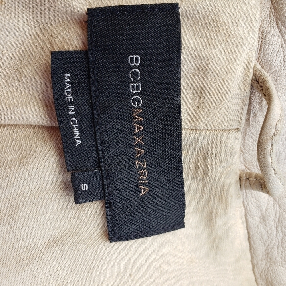 BCBGMAXAZRIA Soft Leather Blazer Cream Size S - Picture 7 of 8